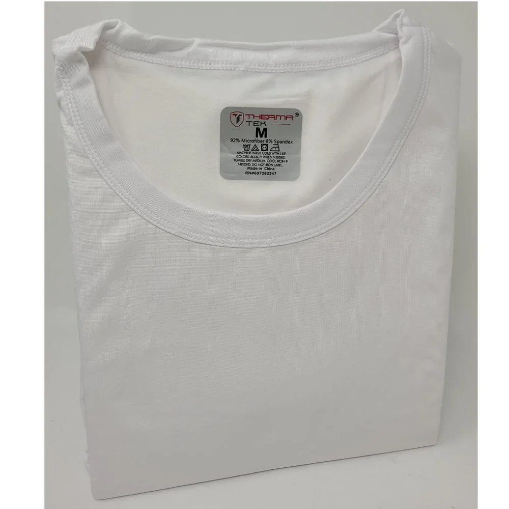 Men's Thermal Long Johns Warm Underwear Set, Microfiber Fleece, White